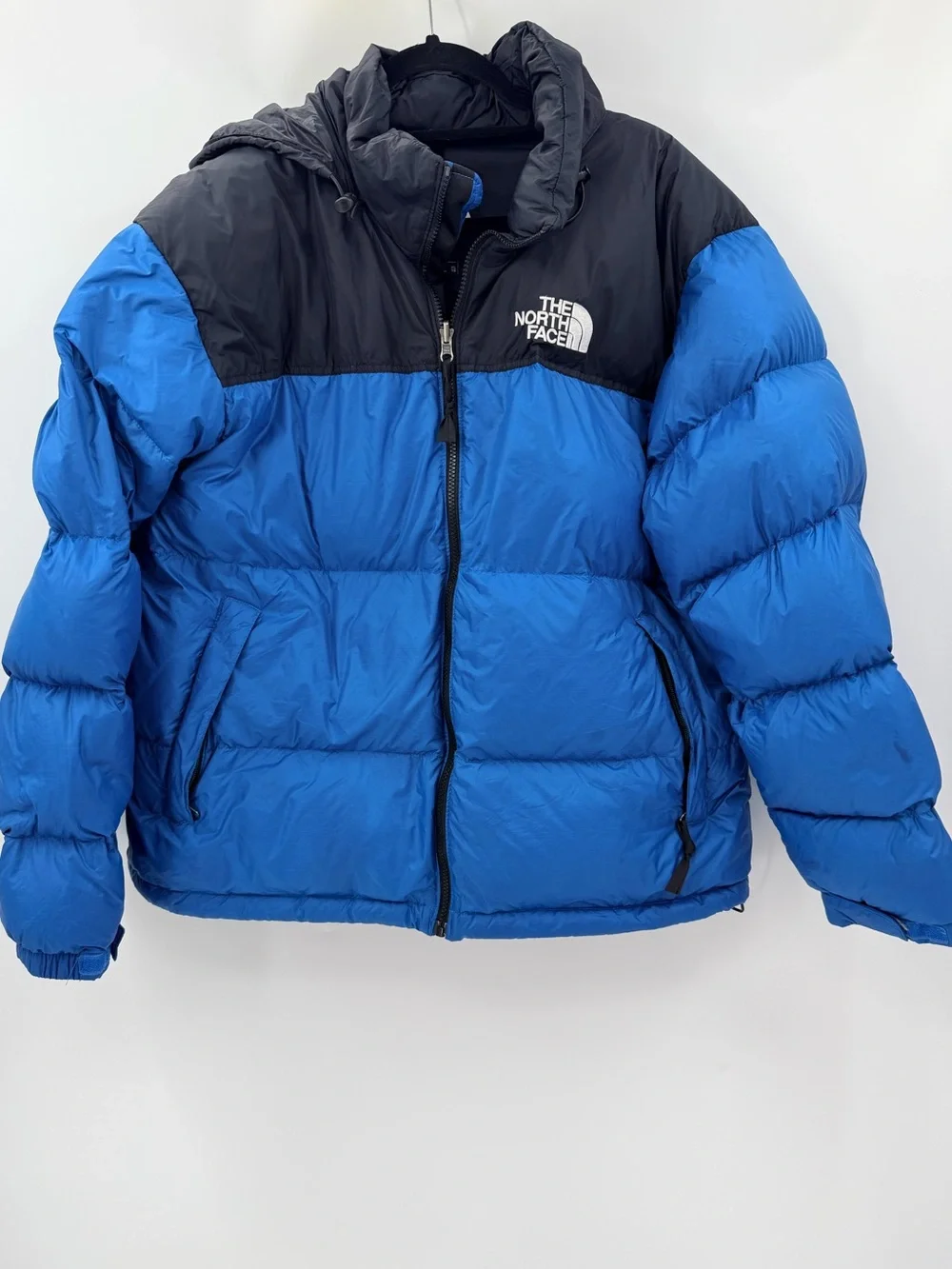 The North Face 1996 Retro Nuptse Puffer Down Jacket Blue 700 Fill Mens XL FLAW